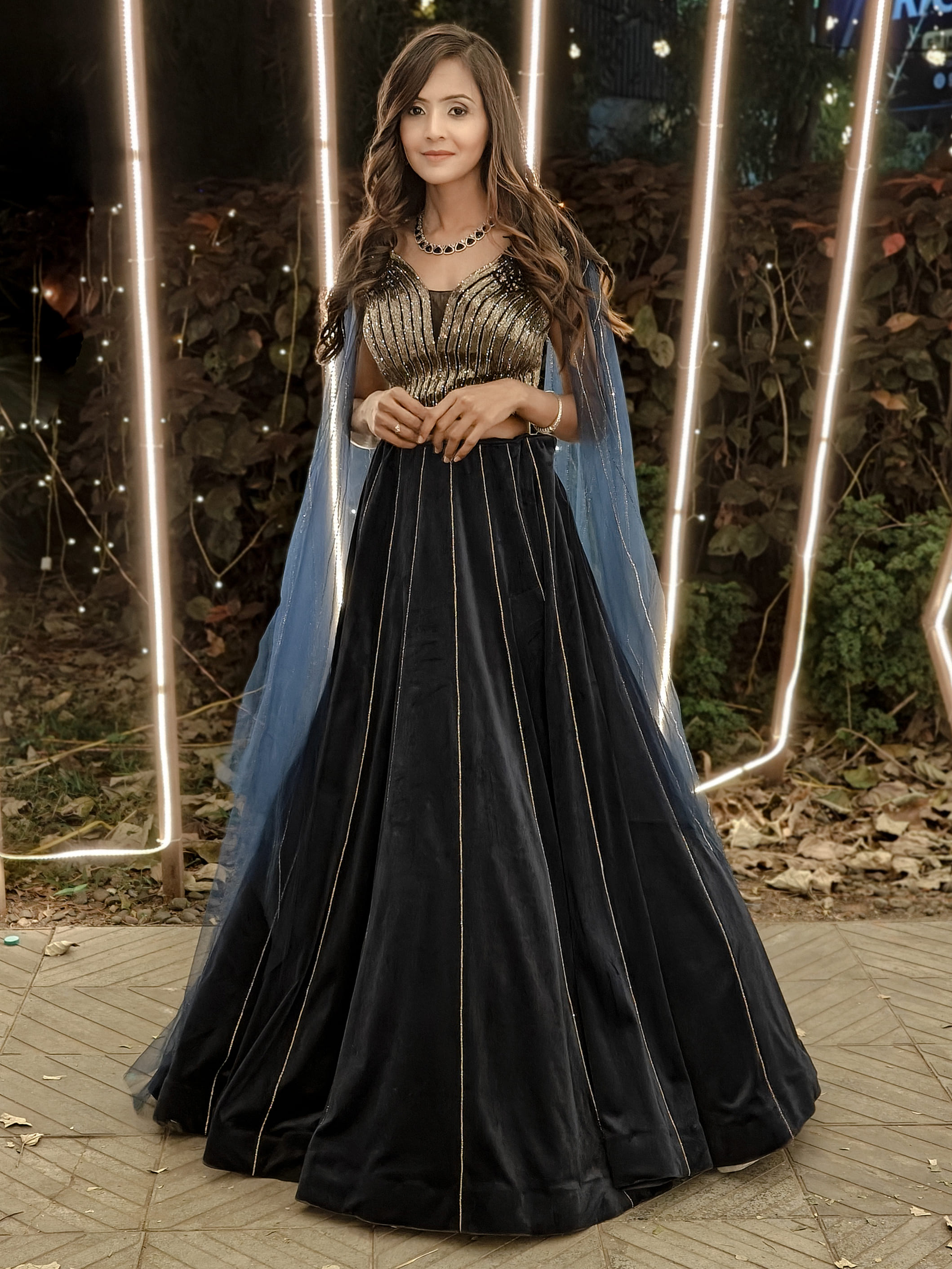 Peacock Blue Zariwork Semi Crepe Unstitched Salwar Suit